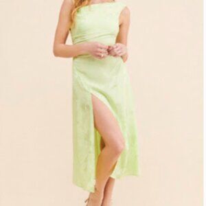 For Love & Lemons Llana Satin Midi Dress